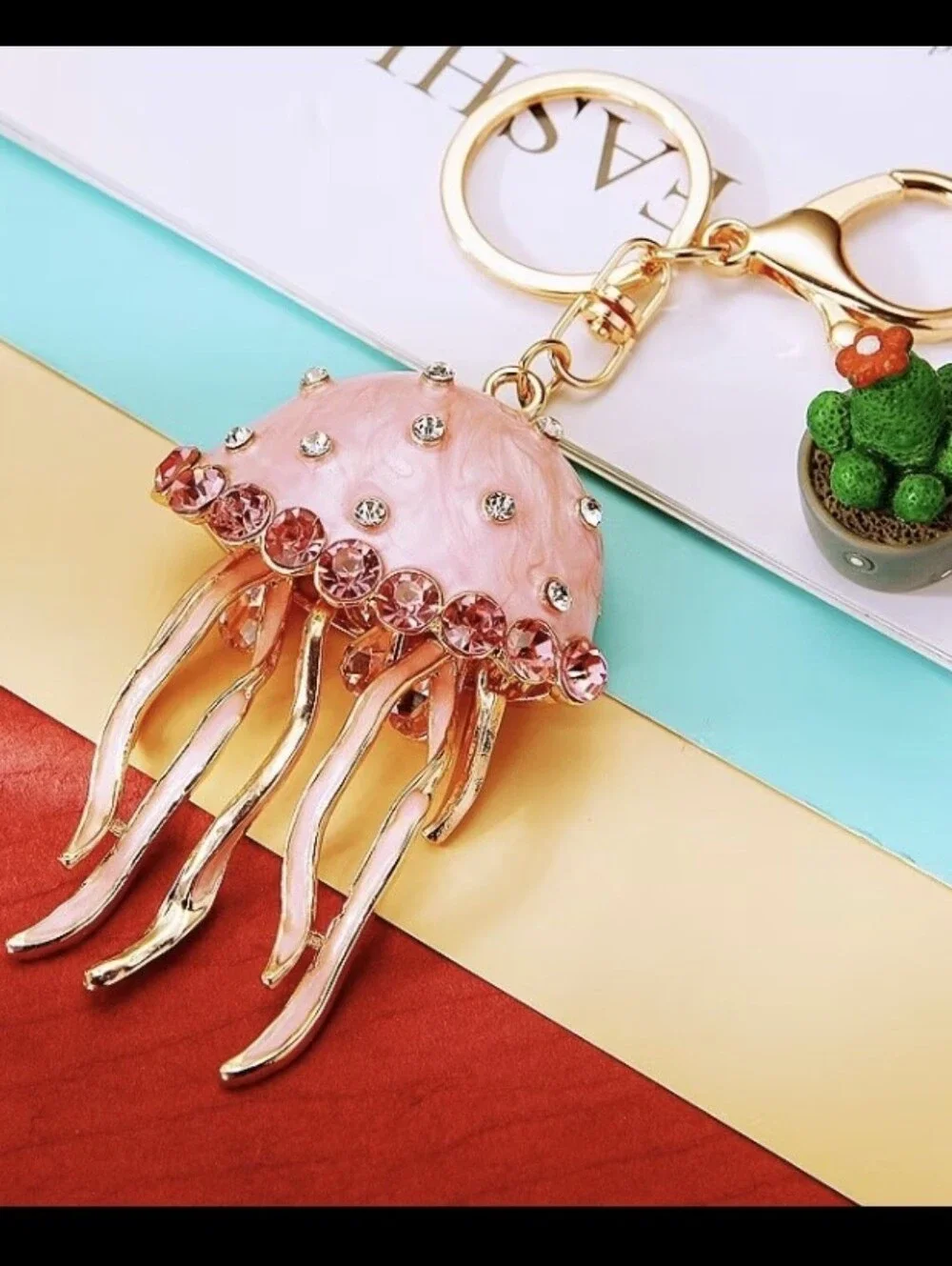 Beautiful Jellyfish Bag Charm/ Keychain NEW